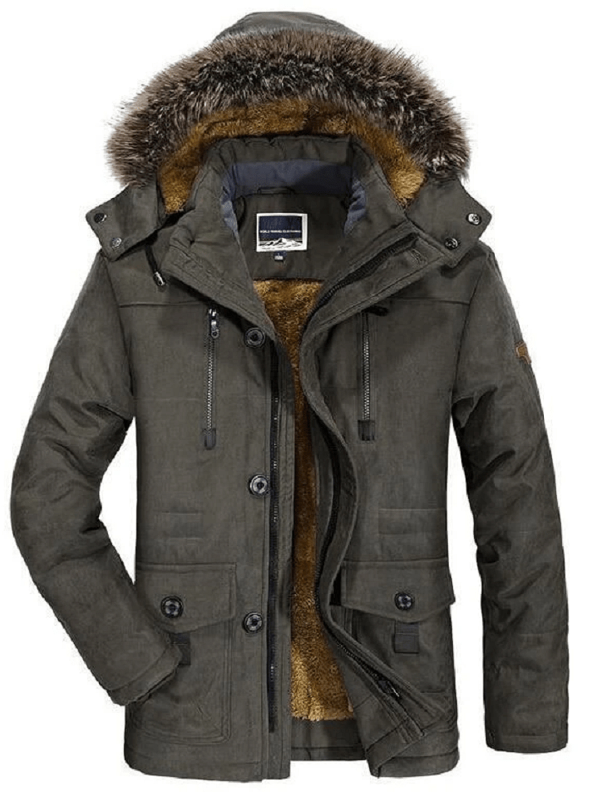 Mens Ice Fox Parka Cotton Jacket