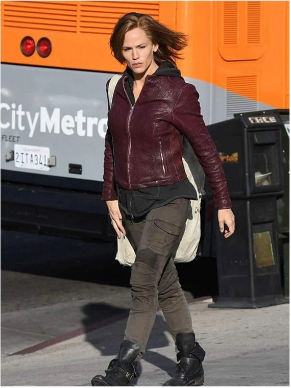 Riley North Peppermint Jennifer Garner Leather Jacket