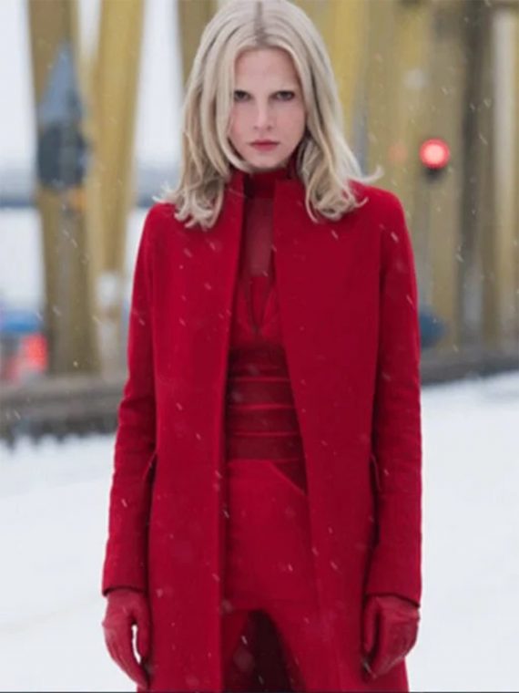 The Girl in the Spider’s Web Sylva Hoeks Red Wool Coat