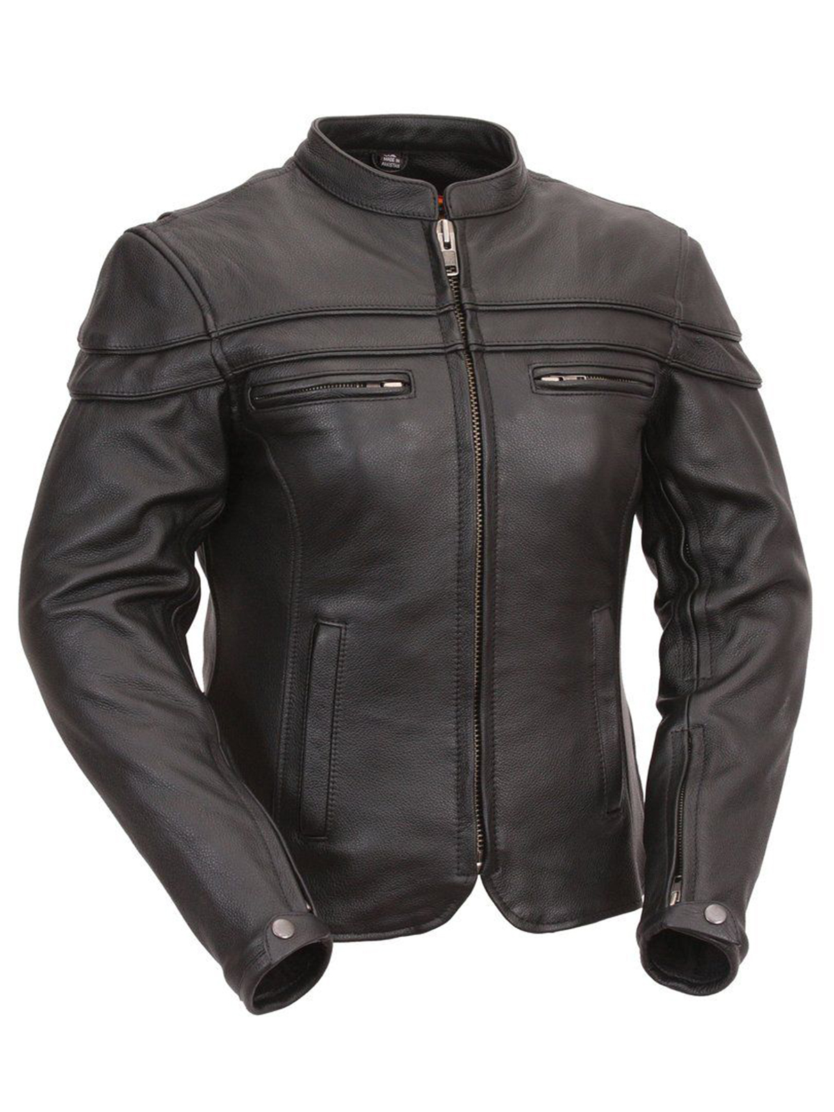 Women’s The Maiden Black Motorcycle Leather Jacket