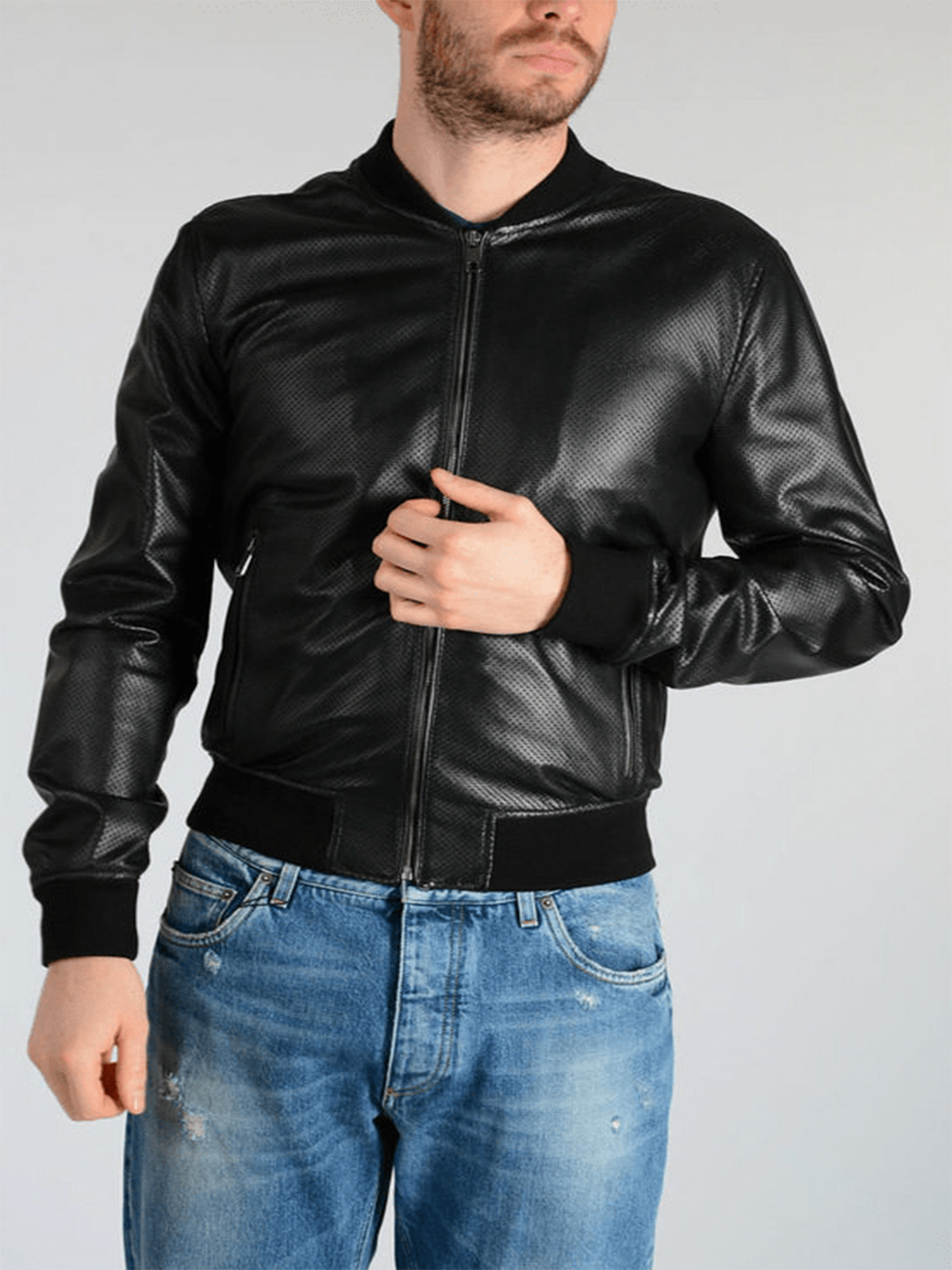 Menes Dolce & Gabbana Bomber Leather Jacket