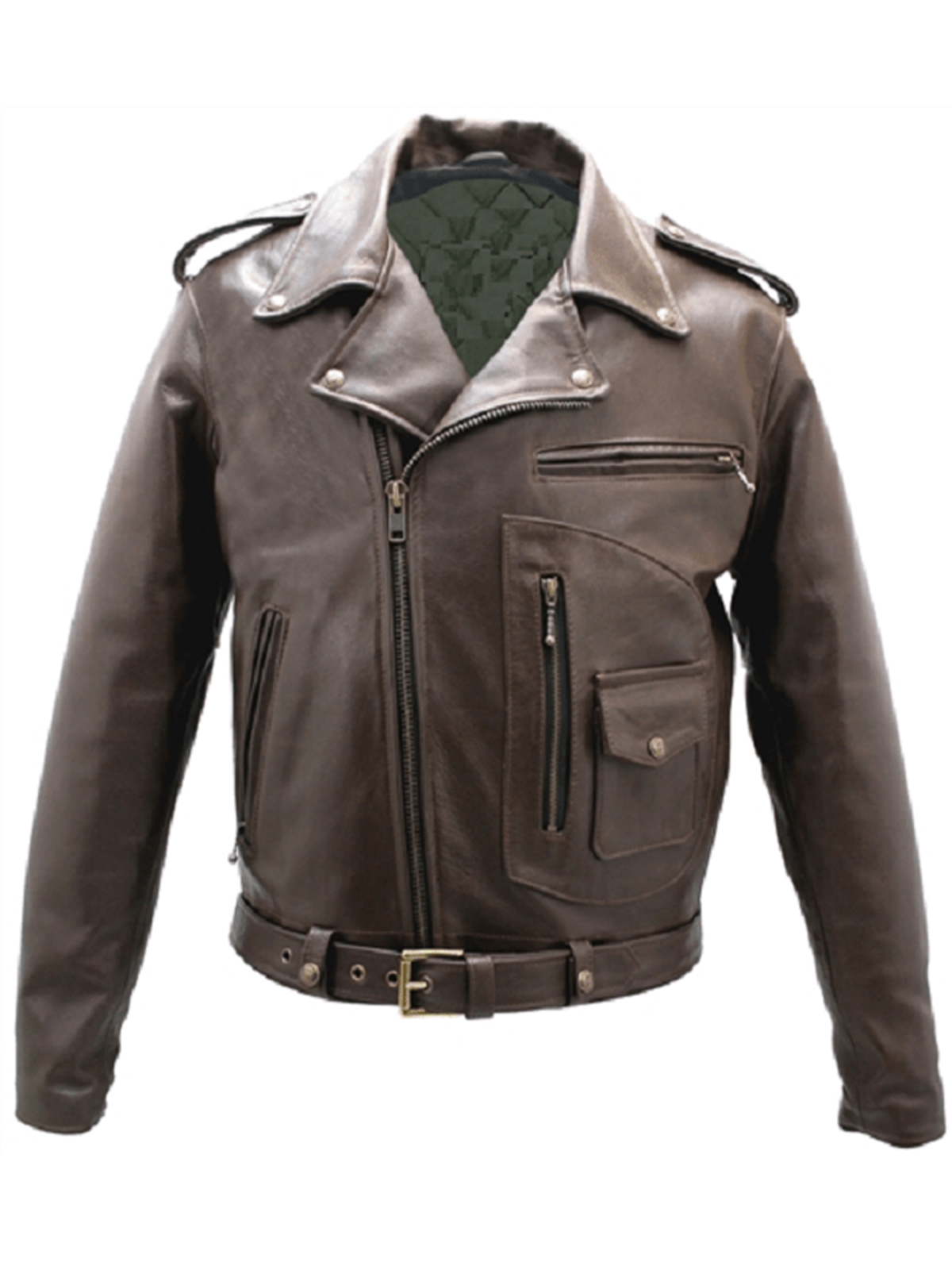 Men’s D Pocket Motorcycle Leather Jacket