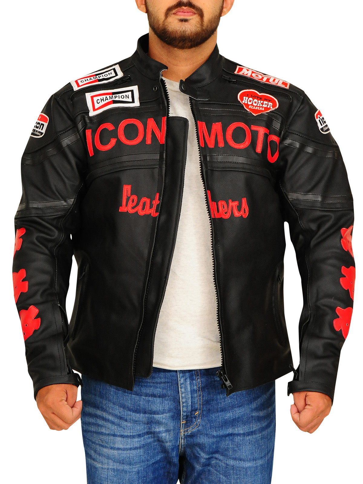 Icon Moto Biker Style Leather Jacket