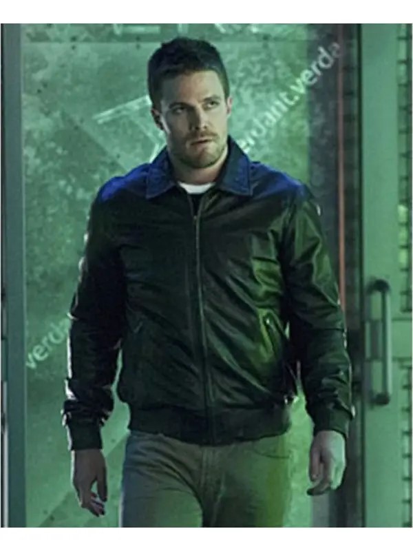 Arrow-Oliver-Queen-Black-Bomber-Jacket