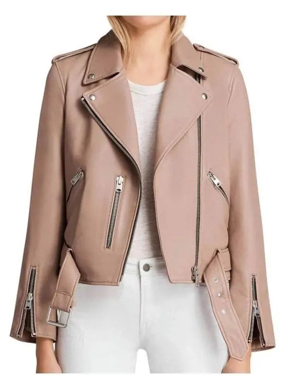 Arrow-Season-6-Willa-Holland-Pink-Leather-Biker-Jacket