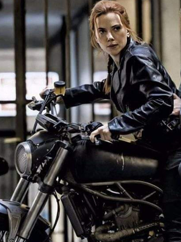 Black Widow Movie Natasha Romanoff Motorcycle Leather Jacket