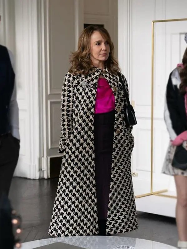 Emily-In-Paris-Sylvie-Grateau-Checked-Cloak-Coat