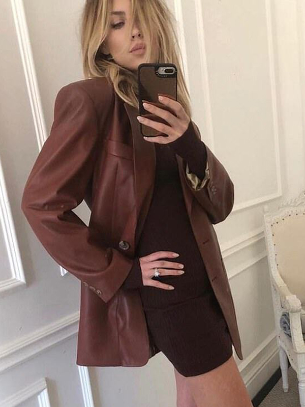 English-Model-Abbey-Clancy-Brown-Leather-Oversized-Blazer