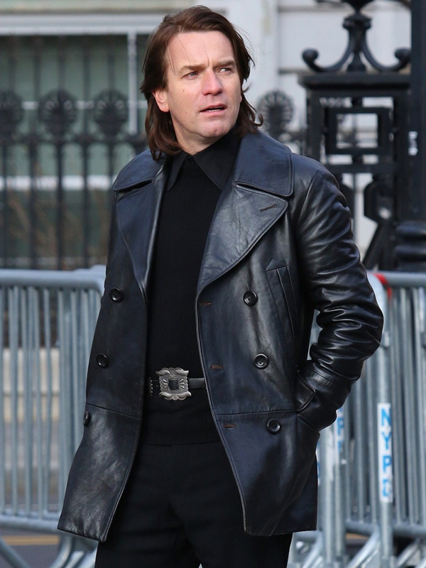 Ewan-McGregor-Halston-Mid-length-Black-Double-Breatsed-Leather-Coat