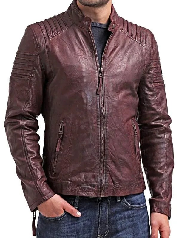 Mens-Burgundy-Copper-Waxed-Cafe-Racer-Leather-Jacket-BACK