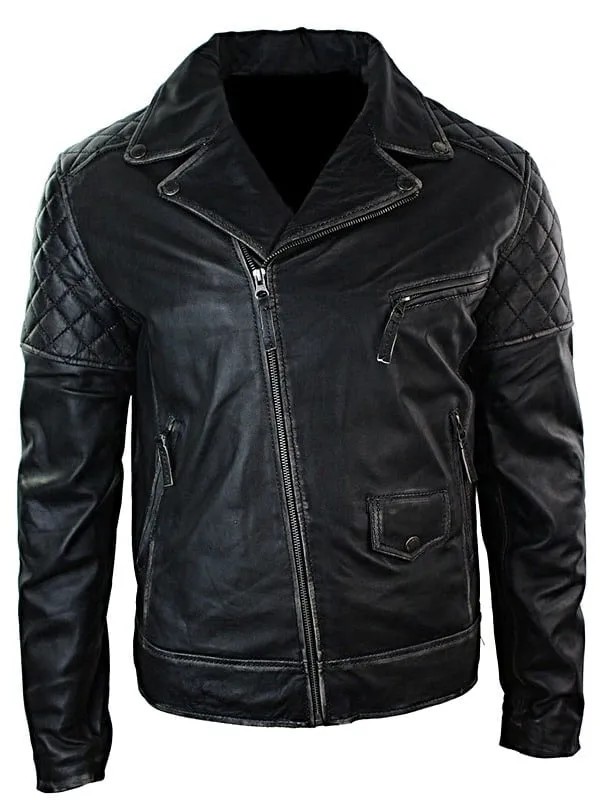 Mens-Distressed-Leather-Motorcycle-Jacket-Black-FRONT