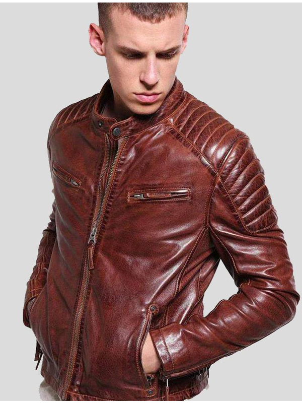 Mens-Moto-Racer-Brown-Leather-Jacket