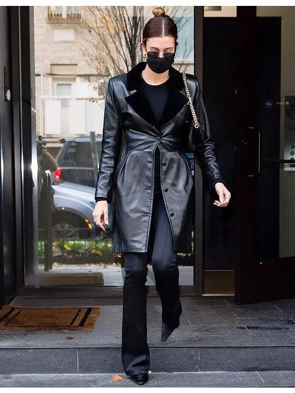 New-York-Hailey-Bieber-Leather-Coat