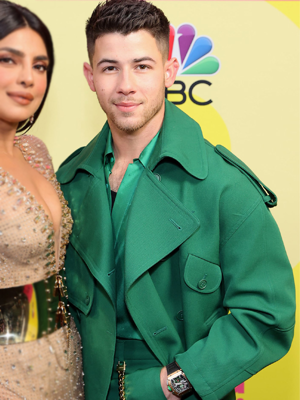 Nick-Jonas-Double-Brested-Green-Peacoat