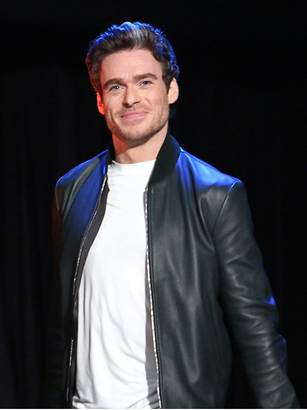 Richard-Madden-The-Eternals-Premier-Black-Ikaris-Leather-Bomber-Jacket