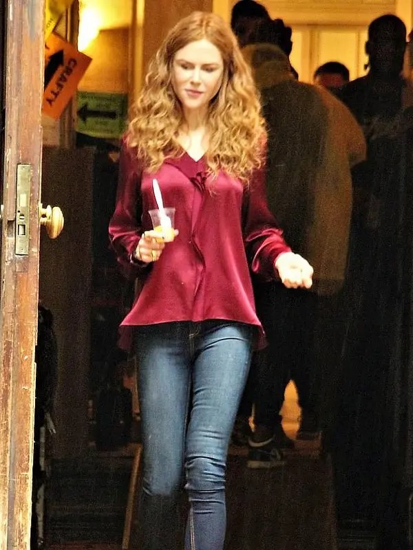 The-Undoing-Grace-Fraser-Maroon-Silk-Shirt