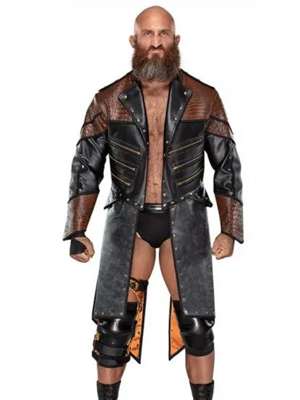 WWE-Wrestler-Tommaso-Ciampa-Black-Brown-Trench-Coat