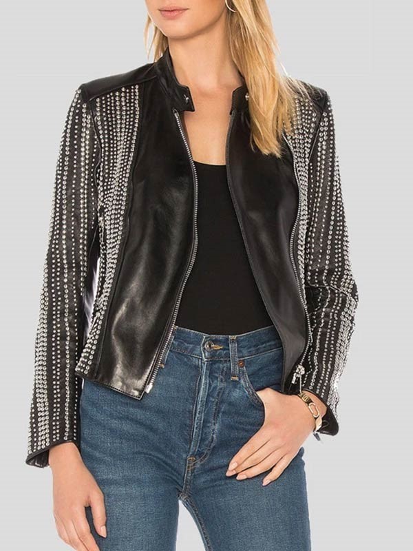 Womens-Fashion-Studded-Leather-Jacket