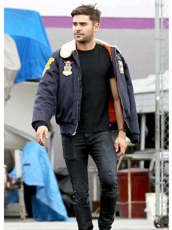 Zac-Efron-Patches-Bomber-Jacket