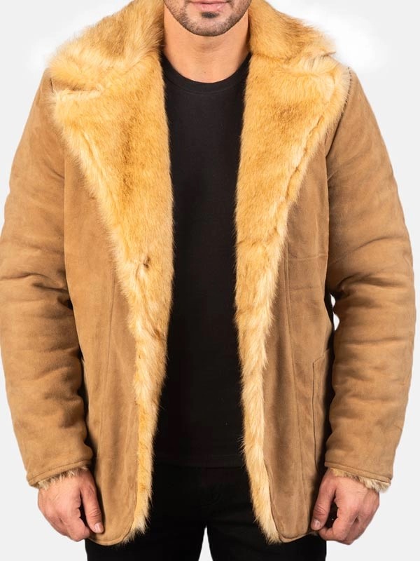 Mens-Winter-Beige-Faux-Fur-Coat