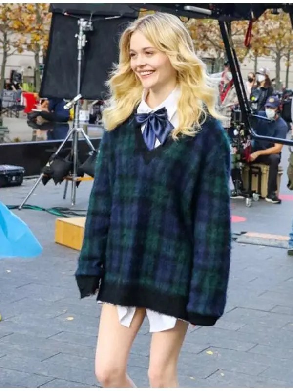 TV-Series-Gossip-Girl-2021-Audrey-Plaid-Sweater