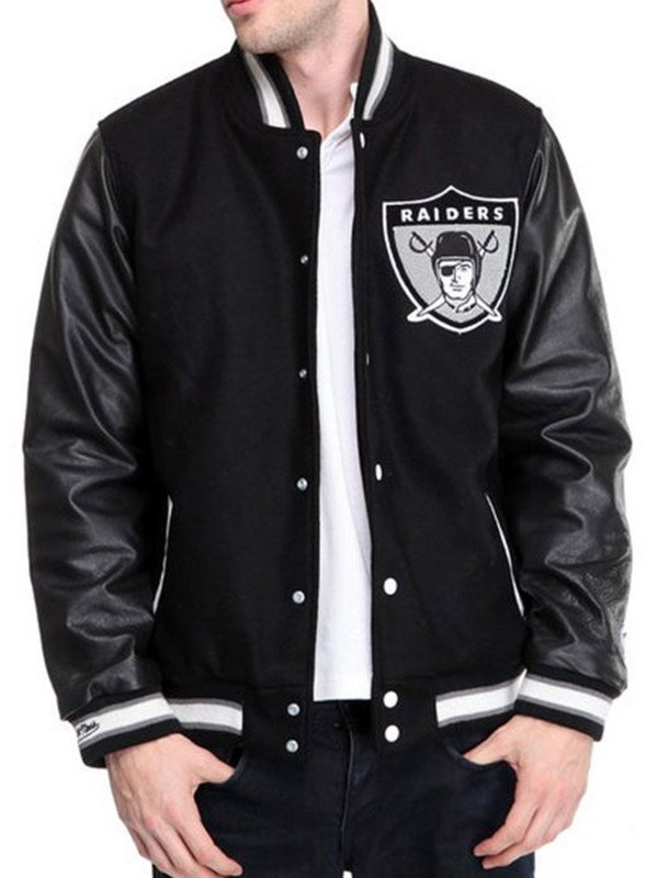 Mens-Black-Raiders-Letterman-Varsity-Jacket