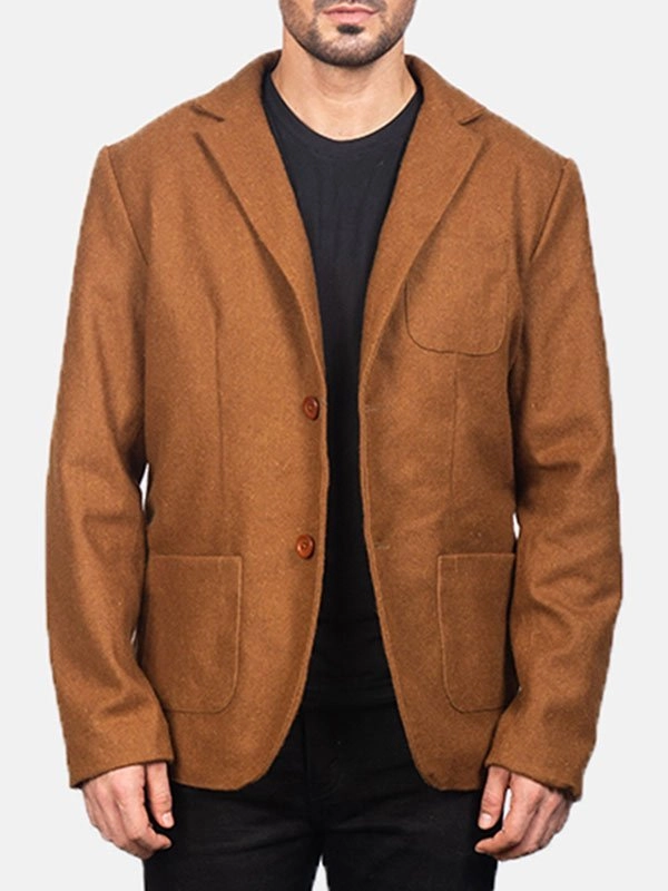 Mens-Double-Button-Brown-Wool-Blazer