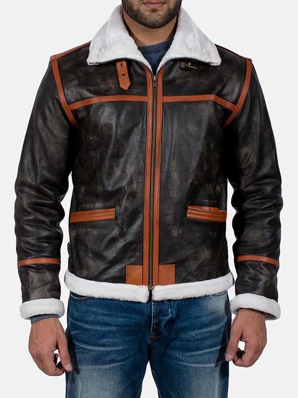 Mens-Fur-Brown-Leather-Jacket