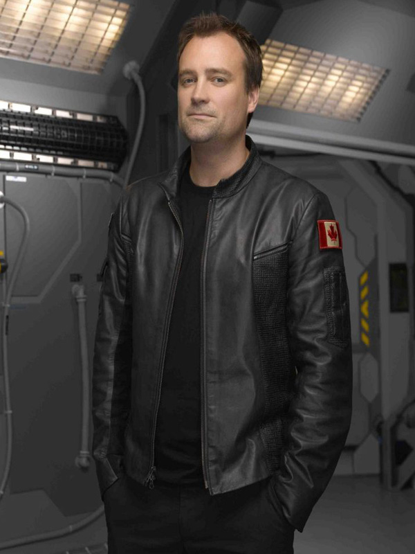 Stargate Atlantis David Hewlett Black Leather Jacket