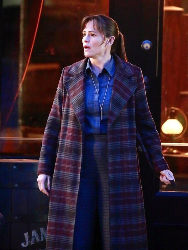 The-Adam-Project-Jennifer-Garner-Plaid-Coat