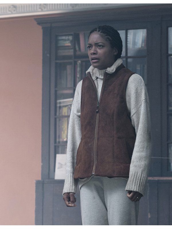 The-Third-Day-Naomie-Harris-Brown-Suede-Vest