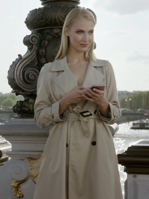 Camille-Razat-Emily-in-Paris-Camille-Cream-Cotton-Trench-Coat