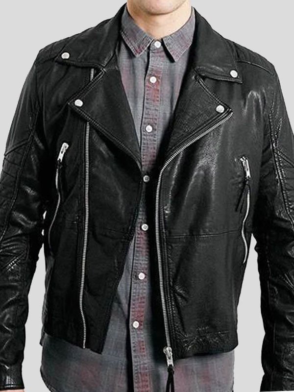 Mens-Biker-Wear-Black-Leather-Jacket