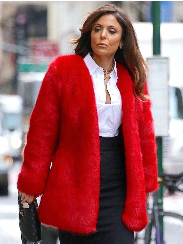 New-York-Bethenny-Frankel-Red-Faux-Fur-Coat