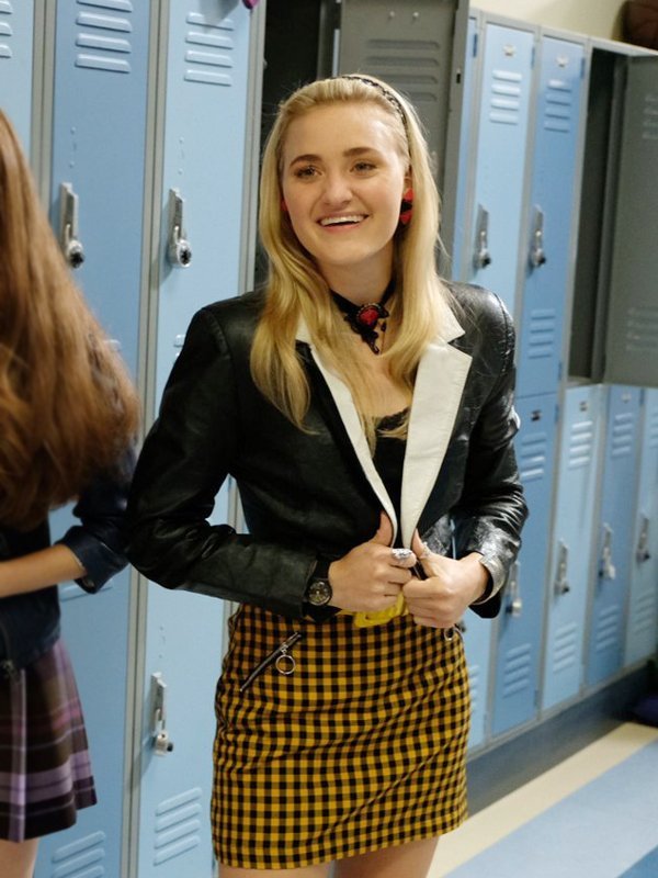 Tv-Series-Schooled-AJ-Michalka-Black-Leather-Blazer