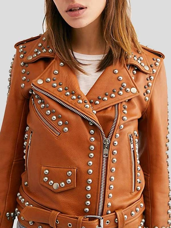 Womens-Leather-Silver-Studded-Jacket