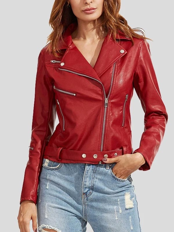 Womens-Wear-Red-Leather-Biker-Jacket