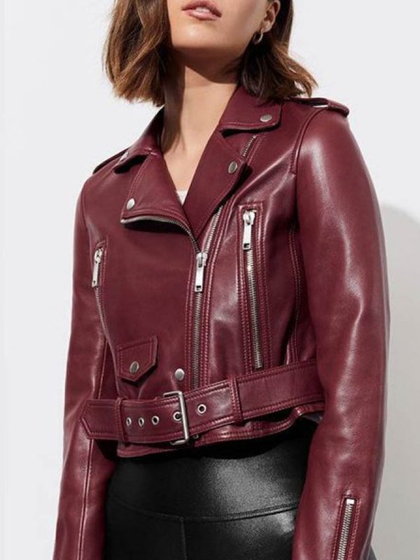 13-Reasons-Why-S04-Alisha-Boe-Maroon-Leather-Biker-Jacket