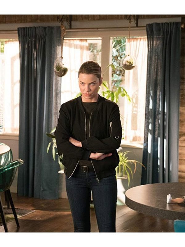 Chloe-Decker-Lucifer-S03-Black-Bomber-Jacket