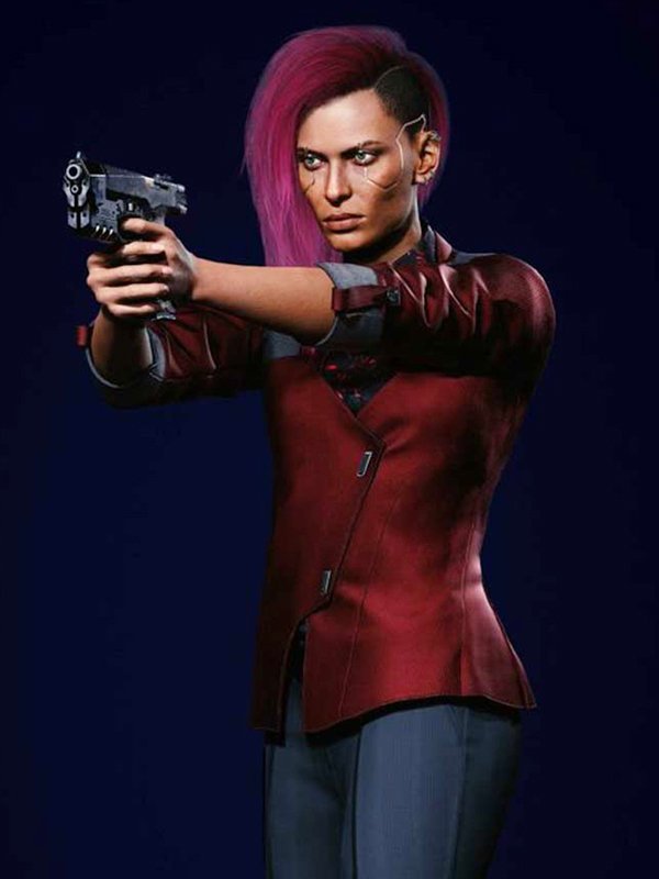 Cyberpunk-2077-V-Female-Leather-Maroon-Jacket