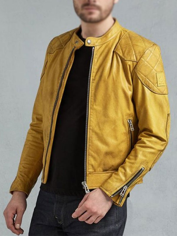 Mens-Cafe-Racer-Yellow-Leather-Biker-Jacket