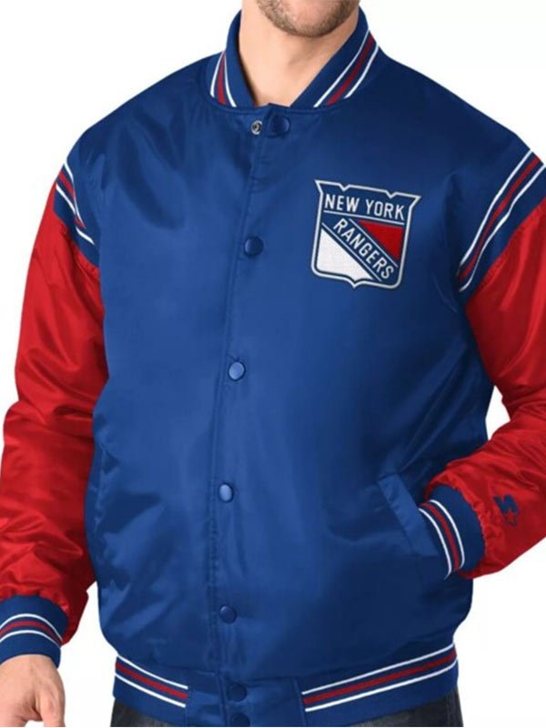 New-York-Rangers-Full-Snap-Bomber-Jacket-For-Mens