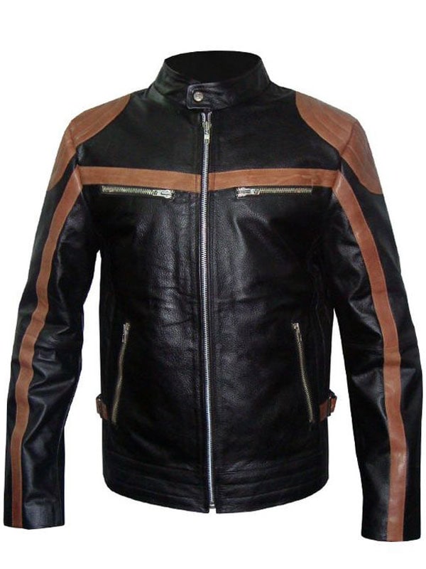 Mens-Brown-Strips-Motorbike-Leather-Jacket