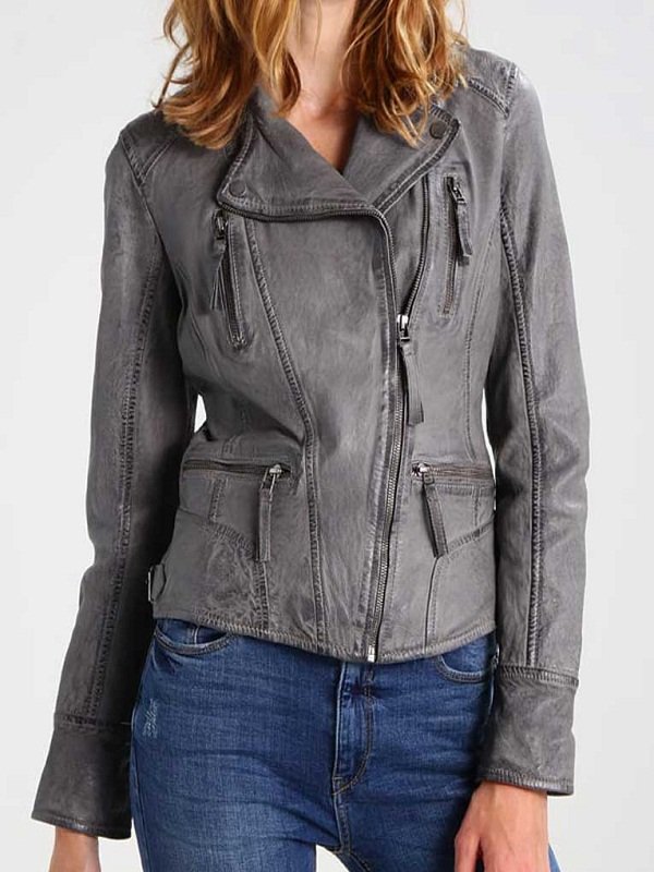 Womens-Grey-Biker-Leather-Jacket